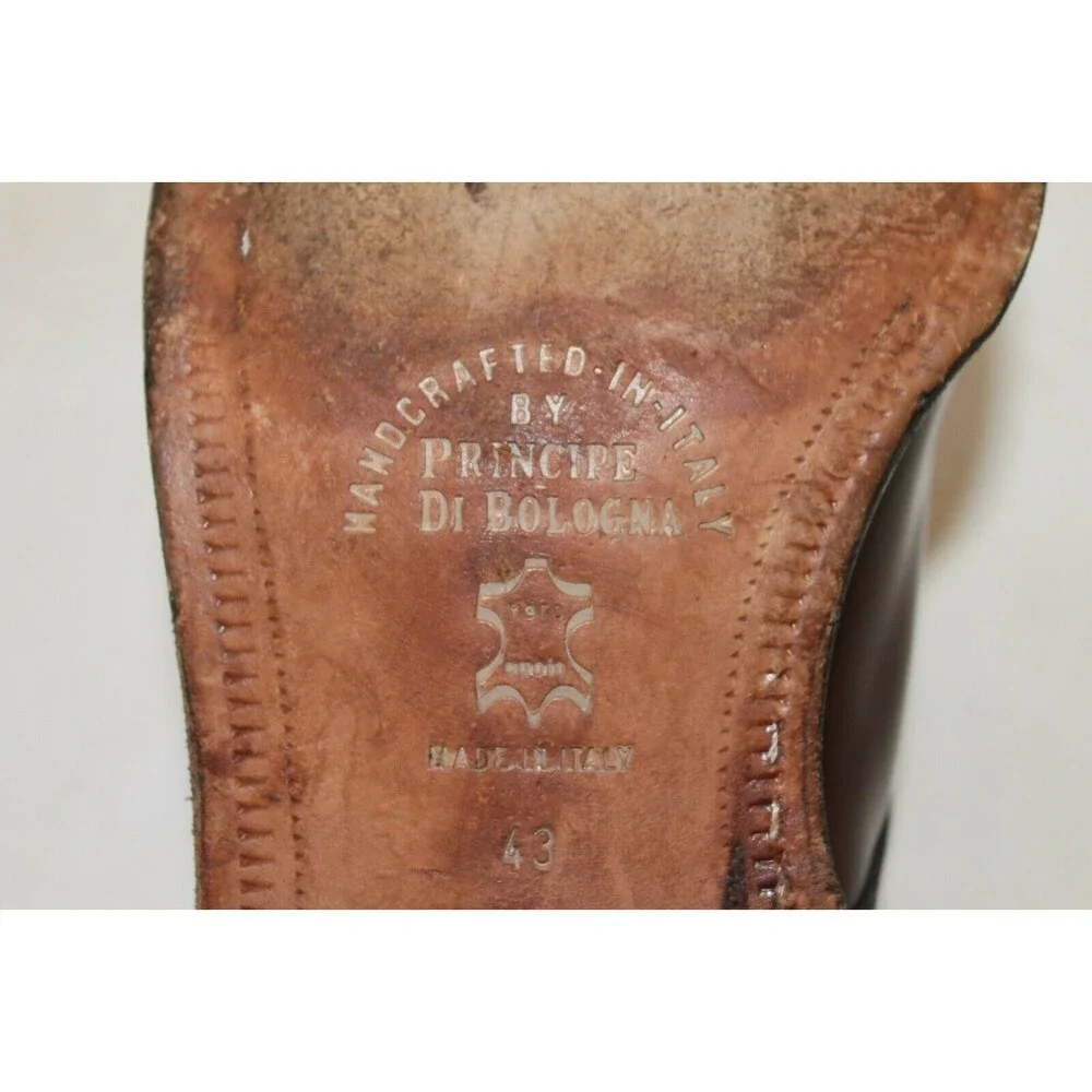 Principe Di Bologna Shoes Brown Leather Made In Italy Handcrafted Mens 43 US 9